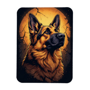 Imán 🐾 Regalos de retrato de perro pastor alemán 🐾
