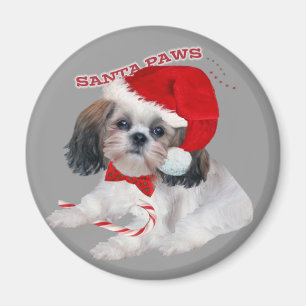 Imán Regalos de Shih Tzu Santa Paws
