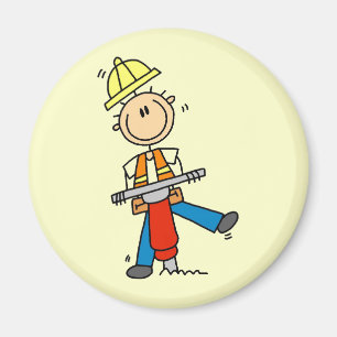 Imán Regalos de trabajador de construcción con martillo