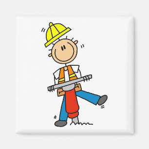 Imán Regalos de trabajador de construcción con martillo