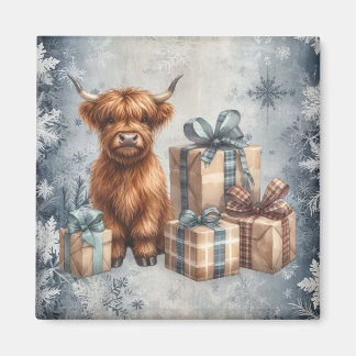 Imán Regalos de Vaca de las Tierras Altas de Invierno