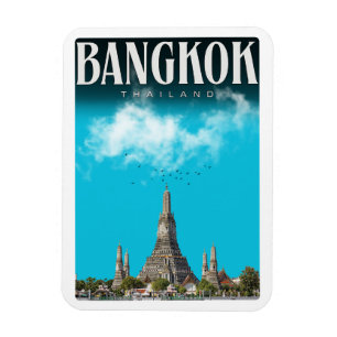 Imán Regalos de viaje a Bangkok retro - Tailandia Wat A