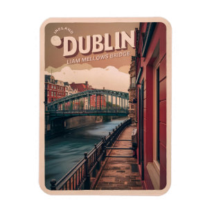 Imán Regalos de viaje de la ciudad vintage de Dublín, R