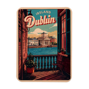 Imán Regalos de viaje de la ciudad vintage de Dublín, R