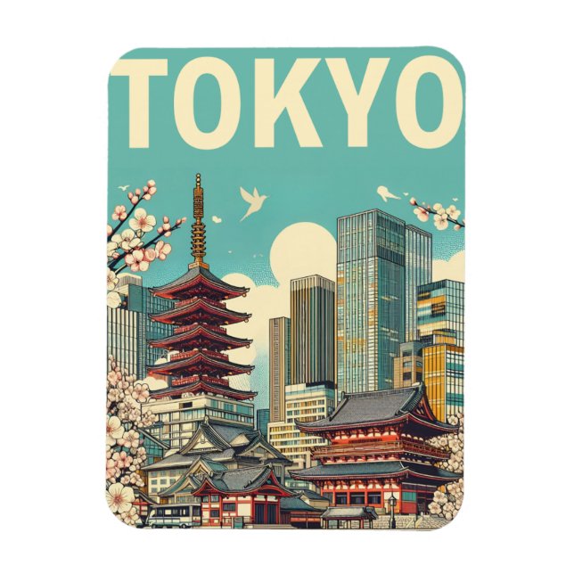 Imán Regalos de viaje de Tokio Japón (Vertical)