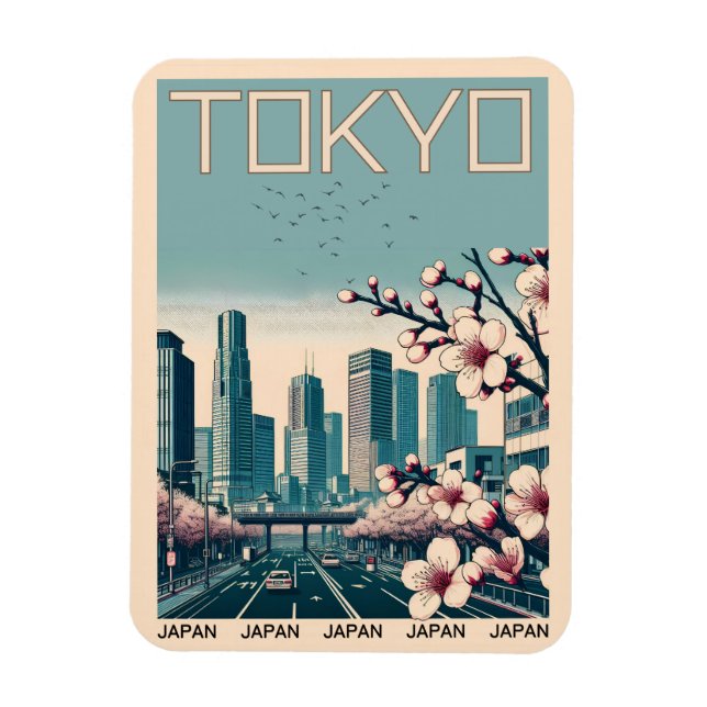 Imán Regalos de viaje de Tokio Japón (Vertical)