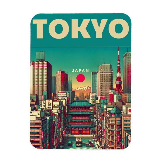 Imán Regalos de viaje de Tokio Japón (Vertical)