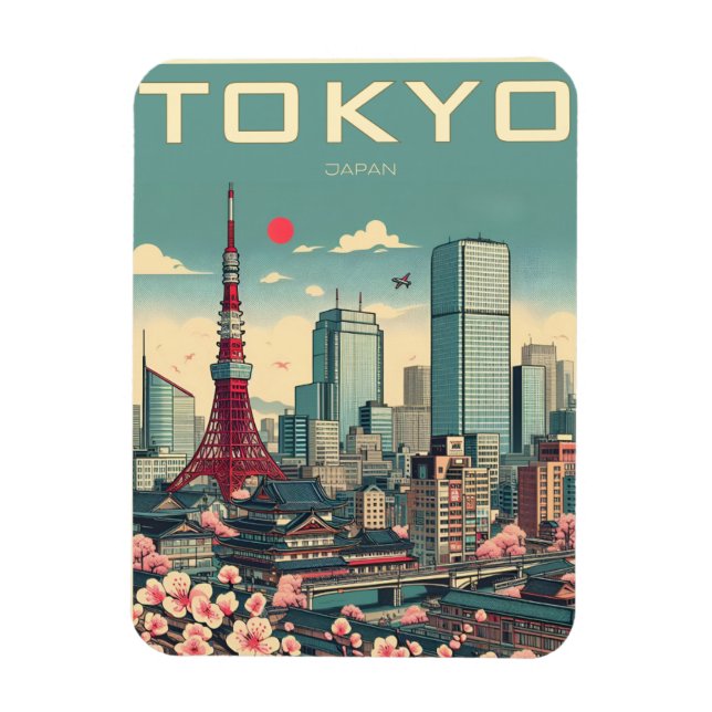 Imán Regalos de viaje de Tokio Japón (Vertical)