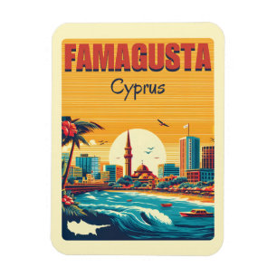 Imán Regalos de viaje retro Famagusta Playa Chipre