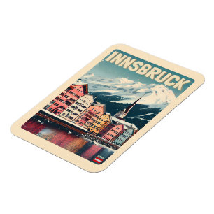 Imán Regalos de viaje retro Innsbruck Tirol - Alpes aus