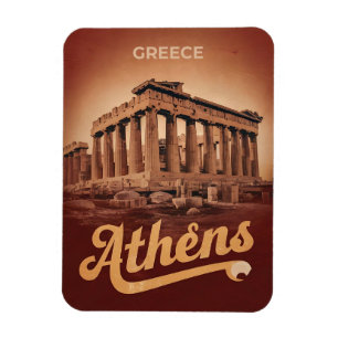 Imán Regalos de viaje vintage Atenas capital de Grecia