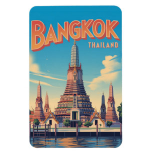 Imán regalos de viaje vintage Bangkok ciudad Wat Aru Ta