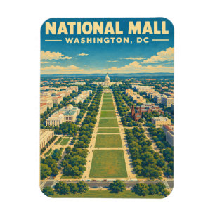 Imán Regalos de viaje vintage del Mall Nacional Washing
