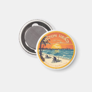 Imán Regalos de viaje vintage faro de la isla Hilton He