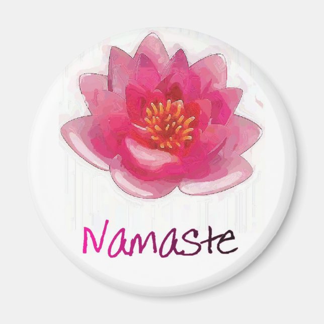 Imán Regalos de yoga "Namaste" de flores de Lotus (Frente)