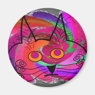 Imán Regalos del arte abstracto de los amantes del gato