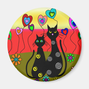 Imán Regalos del arte de los amantes del gato negro