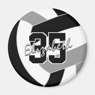 Imán regalos del equipo de voleibol negro gris