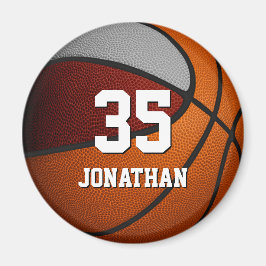 Imán regalos del equipo deportivo de baloncesto gris ma