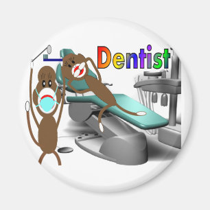 Imán Regalos del mono del calcetín del dentista--Únic