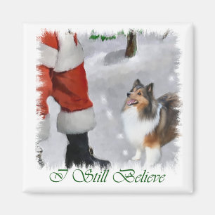 Imán Regalos del navidad de Sheltie del perro pastor de
