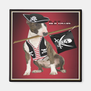 Imán Regalos del pirata de bull terrier