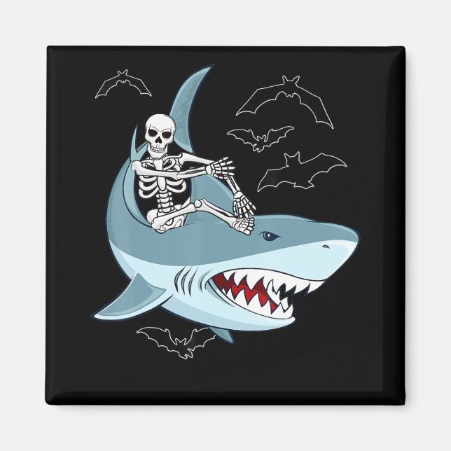 Imán Regalos divertidos de Halloween en Skeleton Riding (Frente)