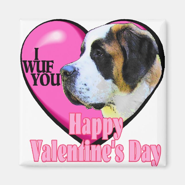 Imán Regalos El día de San Valentín de San Bernard (Frente)