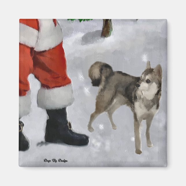 Imán Regalos Navidades de Alaskan Klee Kai (Frente)