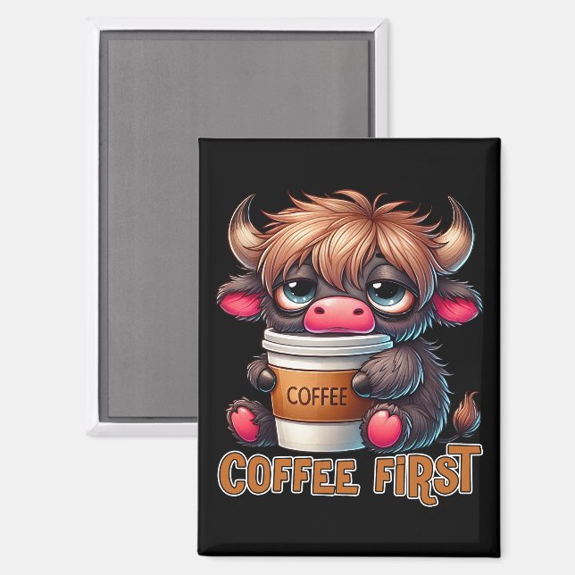 Imán Regalos para amantes del café primero (Anverso/Reverso)