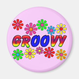 Imán Regalos retros del flower power de los años 70