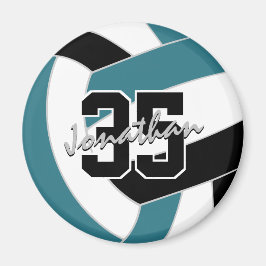 Imán Regalos verde azulados del equipo de voleibol negr