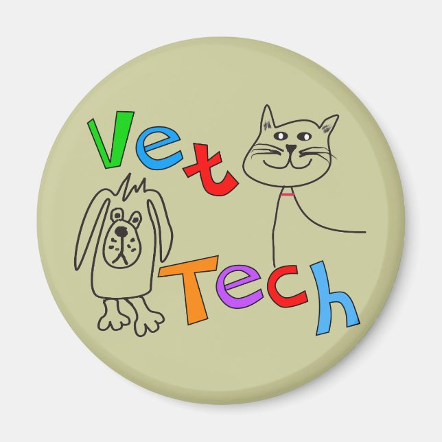 Imán Regalos Vet Tech, Técnico Veterinario (Frente)