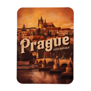 Imán regalos viejos de viaje vintage Praga República Ch