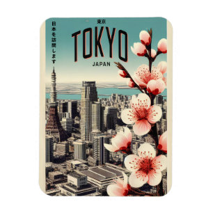 Imán Regalos vintage de viaje Tokio Japón