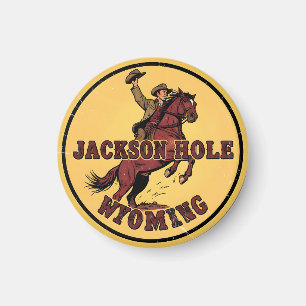 Imán Regalos vintage Jackson Hole Bucking Bronco wyomin
