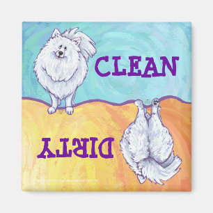 Imán Regalos y accesorios blancos de Pomeranian