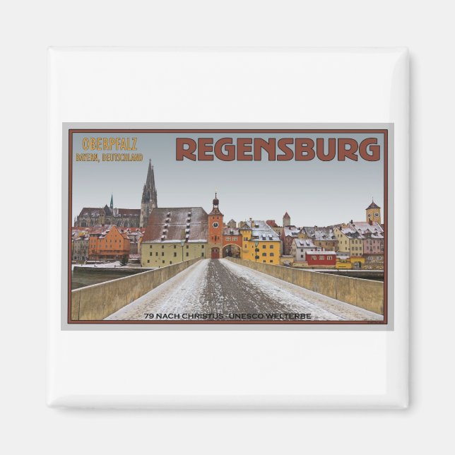 Imán Regensburg - Vista desde Steinerne Brücke (Frente)