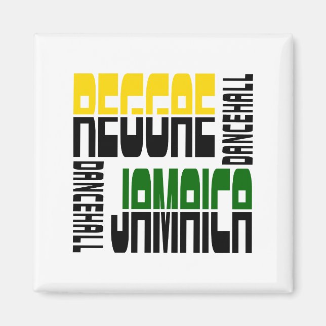 Imán Reggae Jamaica Dance Hall Cube, 3 colores (Frente)