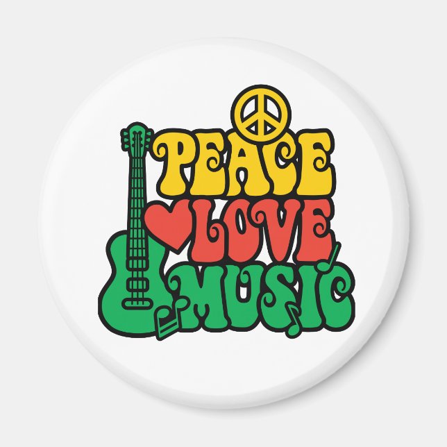 Imán Reggae Peace Love Music (Frente)