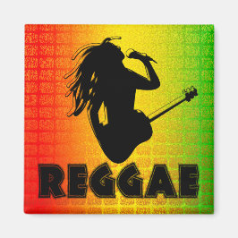 Imán Reggae Rasta Rastafarian Jamaican Square Magnets