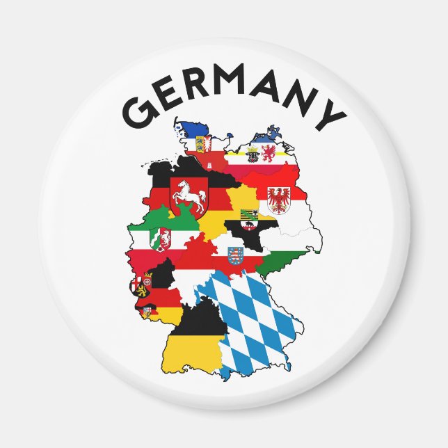 Imán región del mapa de la bandera política de alemania (Frente)
