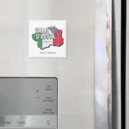 Imán Región del Valle de Aosta Italia Mapa de recuerdo