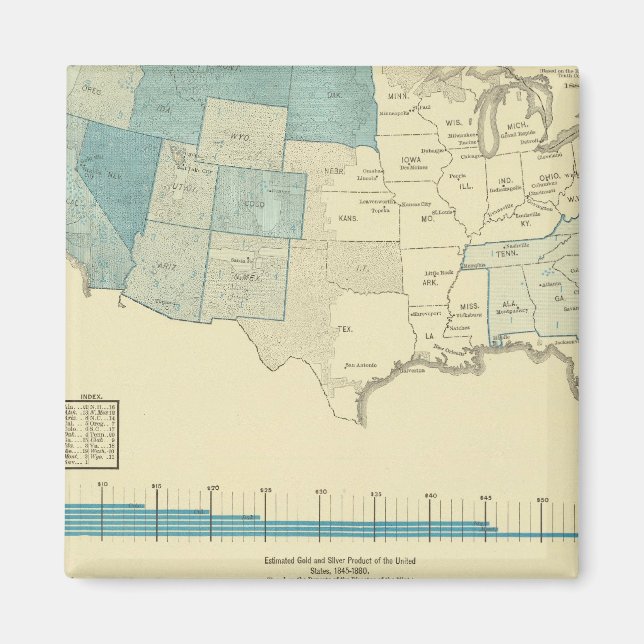 Imán Regiones mineras de oro (Frente)