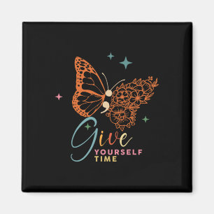 Imán Regístrese un tiempo Flower Butfly Mental Health