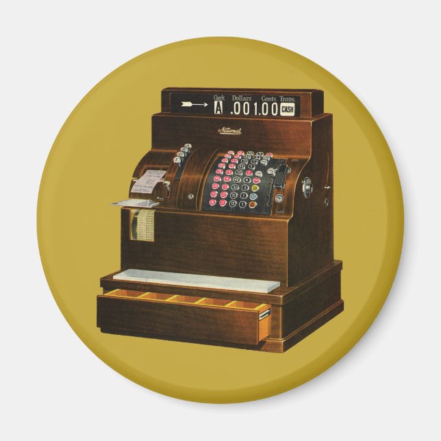 Imán Registro Antiguo de Efectivo, Negocio Minorista Vi (Frente)