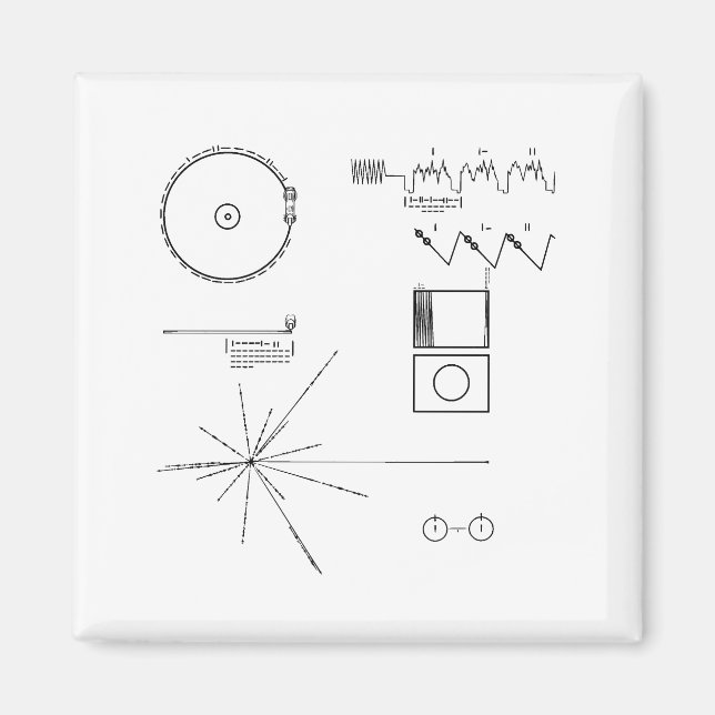 Imán Registro de Oro de la Voyager de la NASA (Frente)