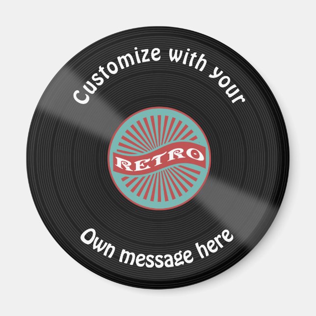 Imán Registro de vinilo personalizado (Frente)