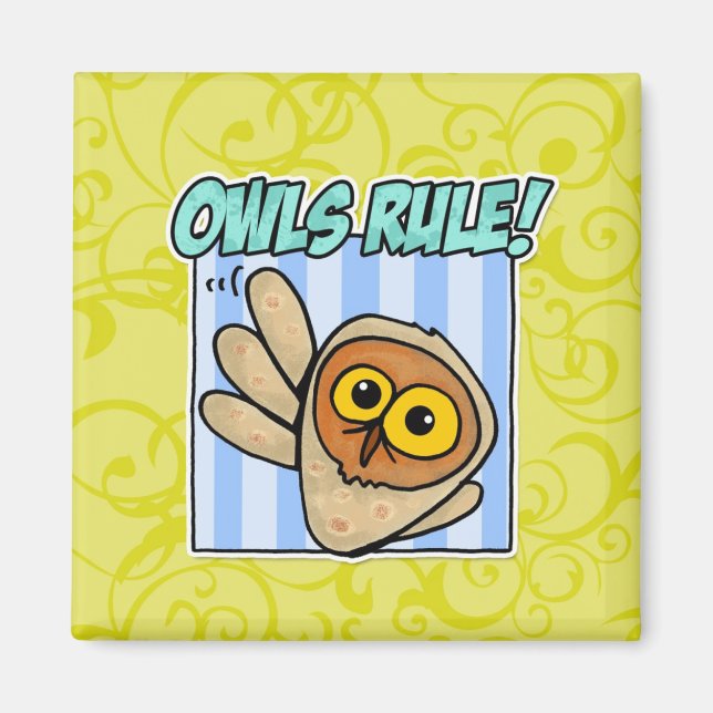 Imán regla de búho (Frente)