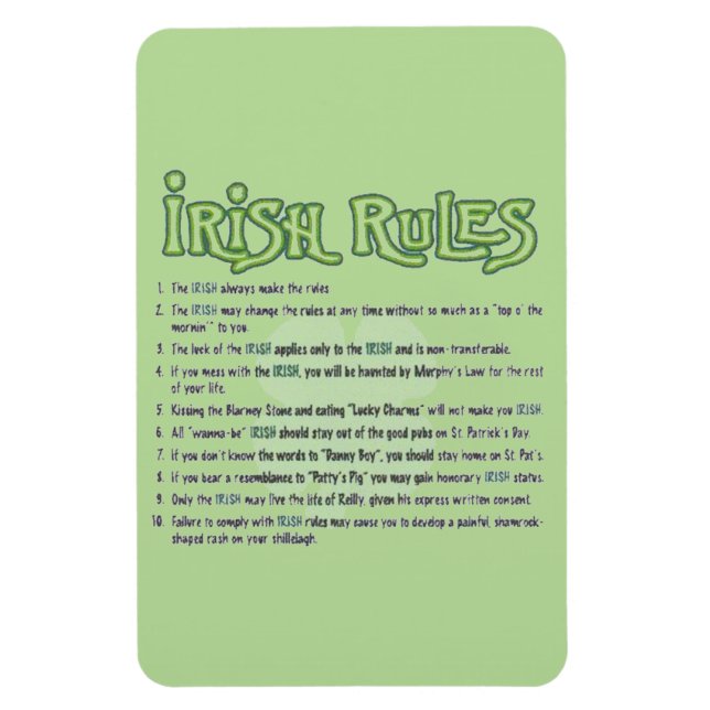 Imán Reglas de Irlanda (Vertical)